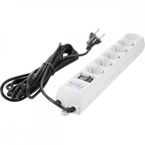 <b>Сетевой фильтр Pilot S на 6 розеток (5 м)</b> – это удобный удлинитель, с помощью которого к одной встроенной розетке можно подключить несколько разных приборов. Корпус фильтра выполнен из особого ударопрочного негорючего пластика. фото 2 Сетевой фильтр для электроники Pilot S 6 розеток 5 м цвет серый фото 2