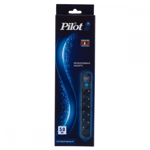Сетевой фильтр Pilot S 6 розеток 5 м цвет графит фото 3
