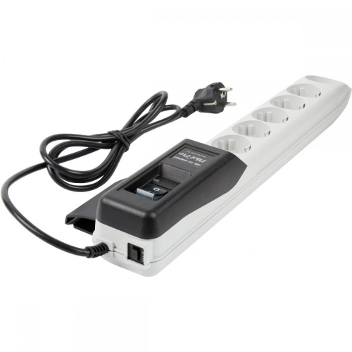 Сетевой фильтр от компании Pilot Pro поможет расширить зону подключения приборов к сети 220 В для 1 комнаты или офисного помещения. фото 2 Сетевой фильтр для электроники Pilot Pro 6 розеток 1.8 м цвет серый/темно-серый фото 2