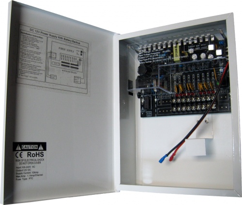 Блок бесперебойного питания, входное напряжение 9 канальный, 90-265В, выходное напряжение 12В, номинальный выходной ток 10А, защита от короткого замыкания, перегрузки, глубокой разрядки АКБ, вес нетто 1,9кг. фото 3 EVK-1209-10M блок питания 9 канальный, 10А, без кабеля. фото 3