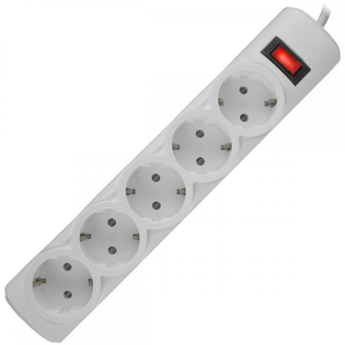 Сетевой фильтр для электроники ES 5 розеток 1.8 м цвет белый
