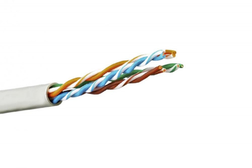 Кабель  U/UTP-5Ecat.4 pair 24 AWG PVCLS нг(А)-LSLTx  белый (305м)