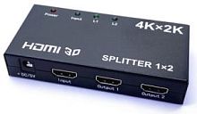HM-VC102S Сплиттер HDMI 1 вход 2 выхода, разрешение до 3840x2160/30Гц от интернет магазина Комплексные Системы Безопасности