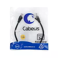 PC-UTP-RJ45-CAT.5E-0.3M-BK Cabeus